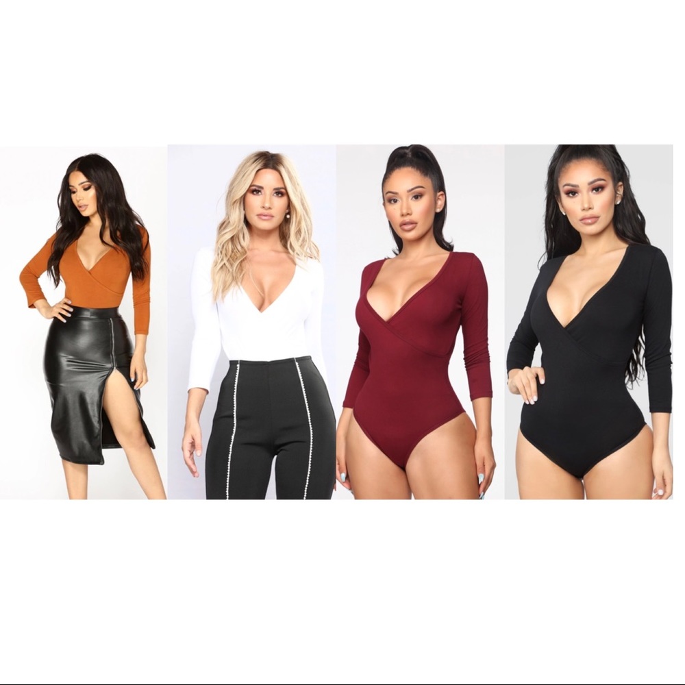 Fashion Nova 3/4 Sleeve Gwen Bodysuit